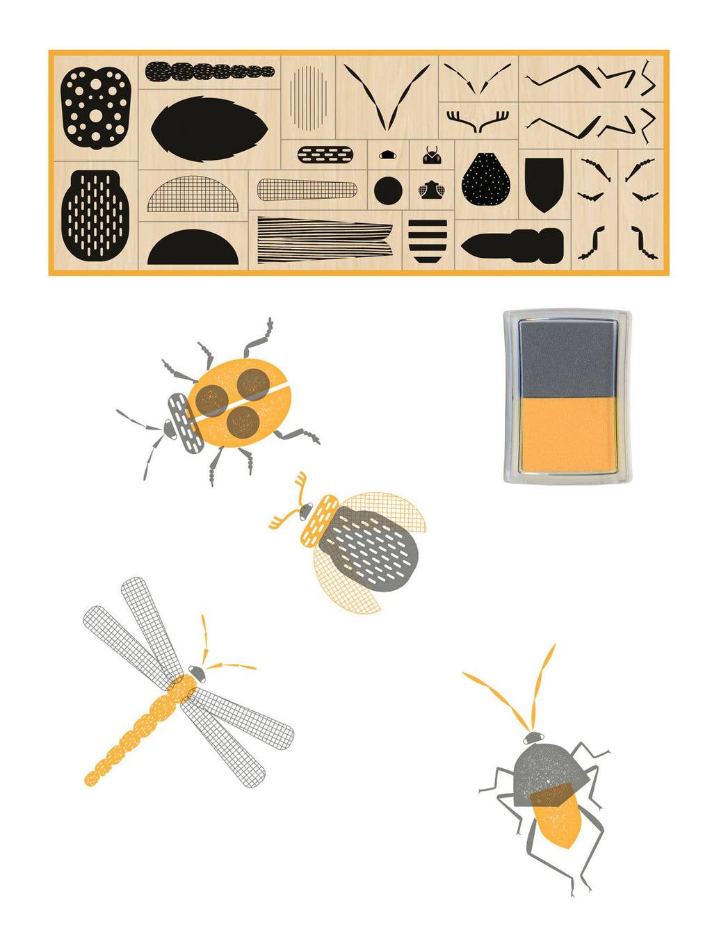 Make-Your-Own Bugs Rubber Stamp Set