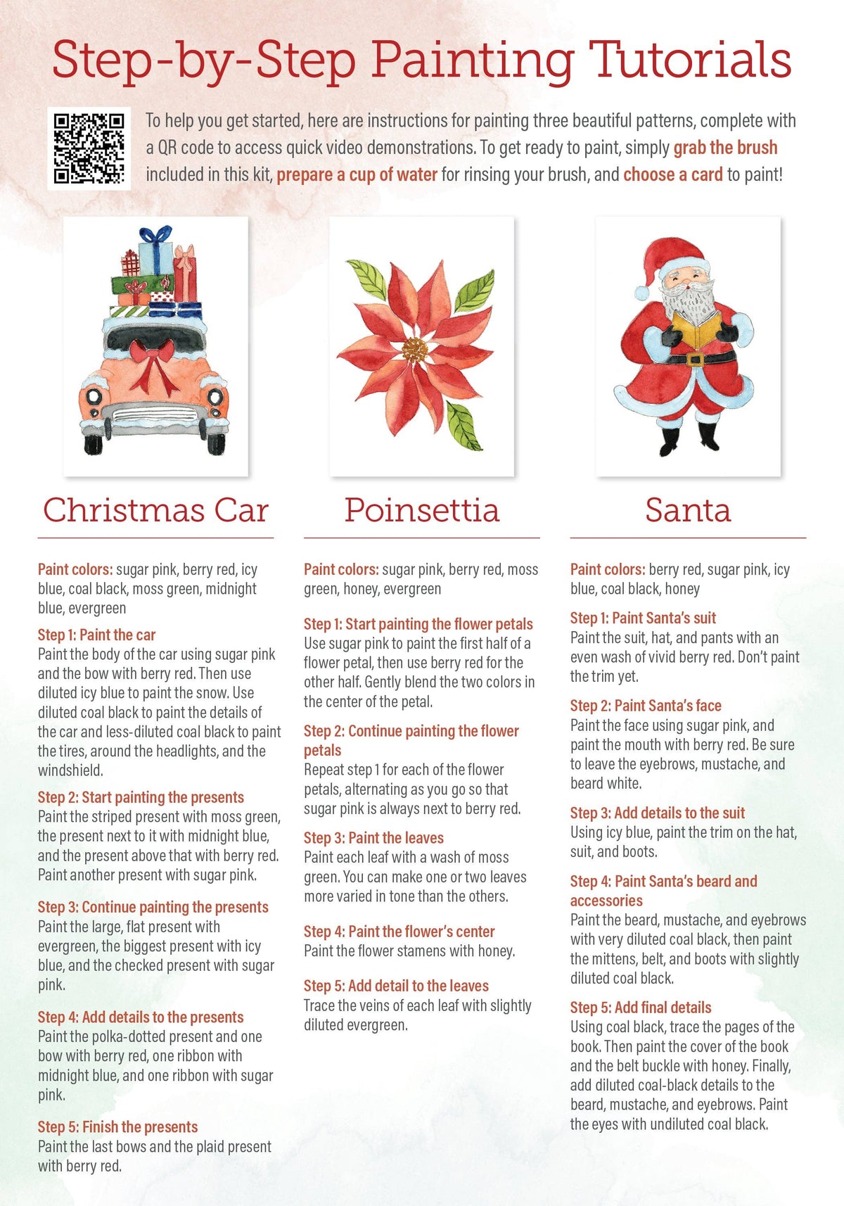 Watercolor the Easy Way Paint-Your-Own Watercolor Cards Christmas