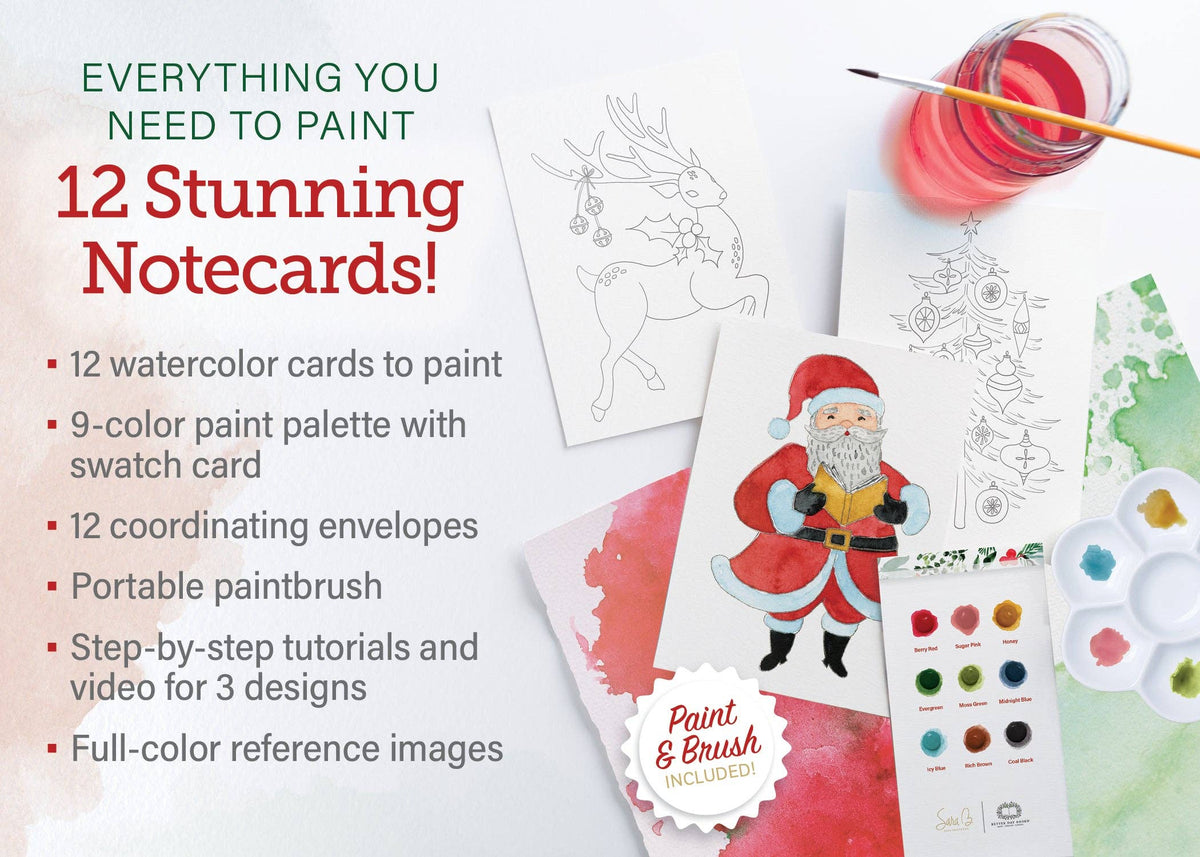 Watercolor the Easy Way Paint-Your-Own Watercolor Cards Christmas
